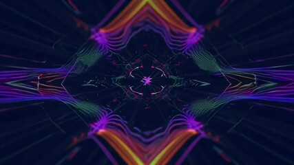 Wall Mural - Sharp edges interlocking polygons flowing symmetry