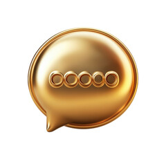 Poster - Luxurious Golden Speech Bubble symbol for message sending online with on transparent background