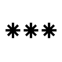 Poster - Password security symbols, simple design, black and white, for websites