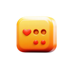 Poster - Sending love and starting a conversation expressed with a glossy vibrant on transparent background