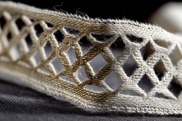 Aufkleber - Detailed view of delicate lacework showcasing intricate patterns and craftsmanship in textile art