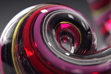 Fototapete - Colorful glass swirl design with intricate patterns and reflections in bright hues