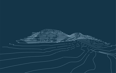 Poster - wireframe surrounding contour. topographic element pattern for background. landscape topography cont