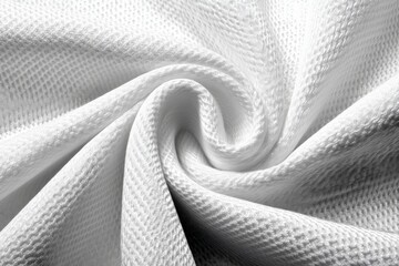 Aufkleber - Soft white fabric draped with intricate texture captures light in a gentle swirl pattern
