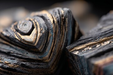Poster - Layers of colorful mineral formations reveal intricate details and textures in geological beauty