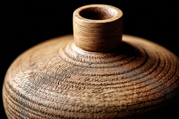 Aufkleber - Wood craft reveals intricate details of a handmade item with a smooth, rounded lid showcasing craftsmanship and natural beauty