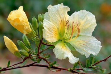 Aufkleber - Beautiful yellow flower blooms in a garden during springtime showcasing vibrant colors and delicate petals