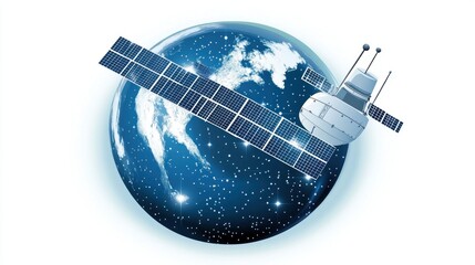 Poster - Satellite orbiting Earth