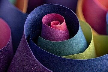 Poster - Colorful paper flowers beautifully crafted from sheets of vibrant paper displayed in an artistic arrangement