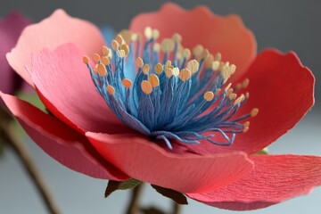 Aufkleber - Beautifully crafted paper flower showcasing vibrant colors and intricate details in a close-up view