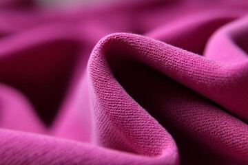 Poster - Soft pink fabric draped elegantly showcasing texture and depth in close-up view