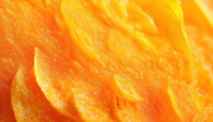 Poster - macro texture of juicy orange pulp with fibrous patterns and vibrant citrus glow for background, web design, print, packaging, or branding use

