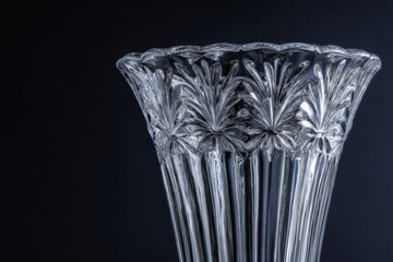Poster - Elegant crystal vase with intricate design showcased on dark background