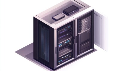 Poster - Server rack isometric view