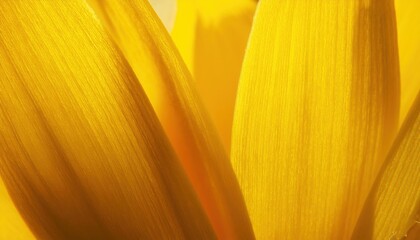 Poster - golden sunflower petal closeup with radiant textures and sunlight detail for nature branding, minimalist print, or organic product design

