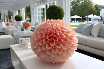 Aufkleber - Elegant floral centerpiece enhances a refined outdoor event setting during a sunny day