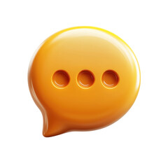 Poster - A vibrant orange speech bubble icon showing ellipsis symbolising thoughts on transparent background