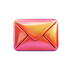 Poster - Sending a vibrant glossy email with warm sunset hues representing digital on transparent background
