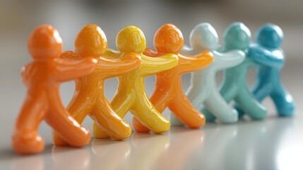 Poster - Group of people holding hands symbolizing leadership collaboration map and the power of unity in teamwork dynamics