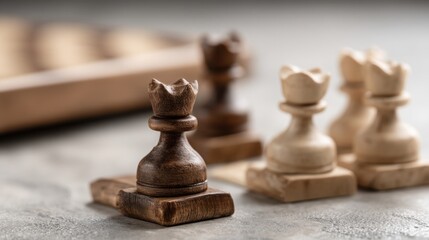 Poster - Strategic chess game illustrating leadership values through numerical scale and metric concepts in competitive play
