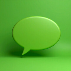 Leinwandbilder - Speech cloud, bubble. 3D notification message pop-up on vivid green background. Mock-up. Close-up