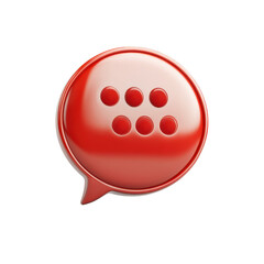 Poster - Red speech bubble icon indicating processing message or loading sign shiny on transparent background