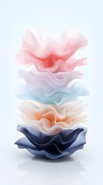 Layered Pastel Abstract Forms with Soft Textures