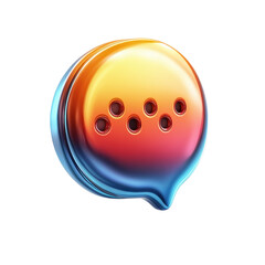 Poster - Vibrant communication bubble icon signaling modern messaging connection on transparent background