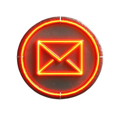 Aufkleber - An Urgent message awaits a luminous red envelope the symbol of digital on transparent background