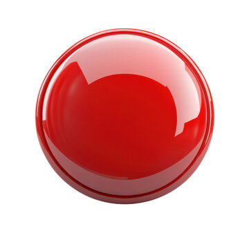 A vibrant glossy red orb radiating confidence and passion floating with on transparent background