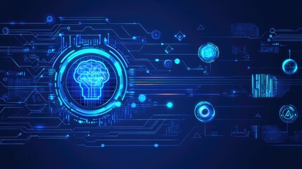 Poster - Neural network technology illustration