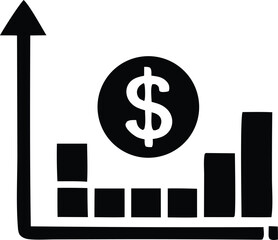 Poster - Increasing financial growth chart showing upward trend in revenue and profit