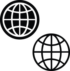 Poster - Two simple black and white globe icons for website or app design