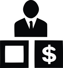 Poster - Businessman icon representing financial management and data analysis