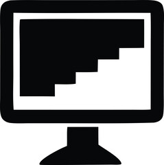 Poster - Computer screen displaying an ascending staircase graphic representing progress or growth