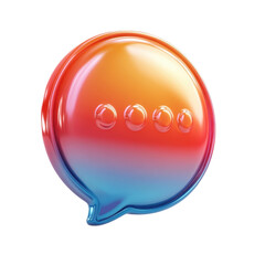 Poster - Glossy speech bubble awaiting your story sharing a message with vibrant on transparent background