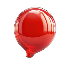 Poster - An enchanting bright red transparent balloon gleaming poised for flight on transparent background