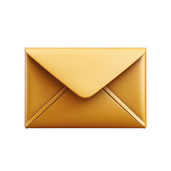 Aufkleber - An inviting golden envelope holds secrets and promises of heartfelt on transparent background