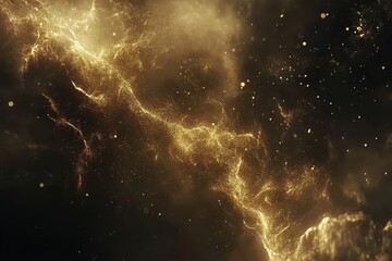 Poster - Bokeh background with golden particles creating a dynamic abstract motion effect, Abstract motion background bokeh golden particles effect video