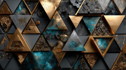 Poster - Abstract vector pattern, repeat geometric triangle mosaic background