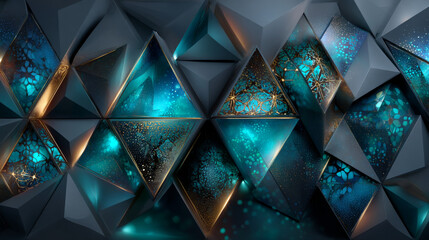 Poster - Abstract vector pattern, repeat geometric triangle mosaic background