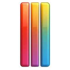 Poster - Three vibrant pillars rise in unison a spectrum of colors showcasing unity on transparent background