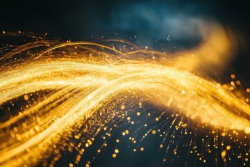 Poster - Sparks dancing in the air from a fire against a dark backdrop, Close up of sparks from a fire over black Shot with a high-speed camera