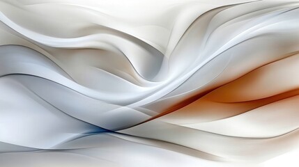 Poster - Abstract flowing waves in grayscale and warm brown hues
