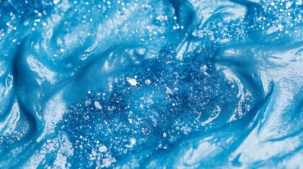 Poster - Iridescent Blue Texture with Glittering Specks and Smooth Surface Background
