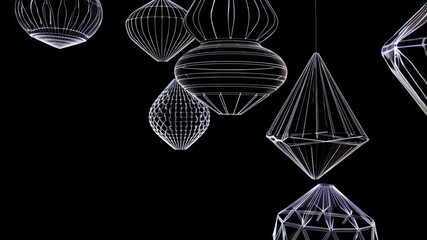 Poster - Abstract shapes floating and rotating in space with soft gradients  