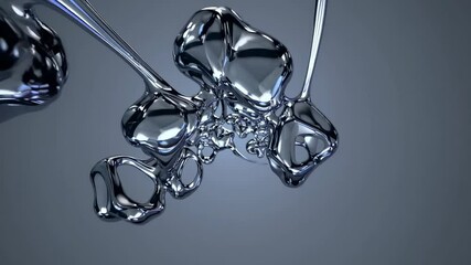 Poster - Abstract shapes floating and rotating slowly in space  