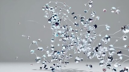 Poster - Abstract shapes floating and rotating in soft gradients background  