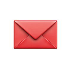Poster - A bold red envelope icon symbolizing urgent communication and important on transparent background