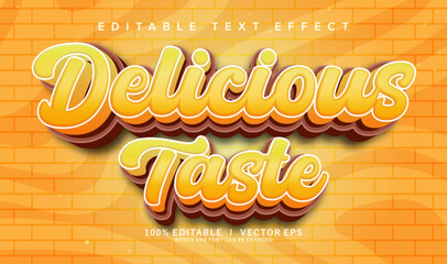 Poster - delicious taste vector text effect with modern style design